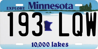 MN license plate 193LQW