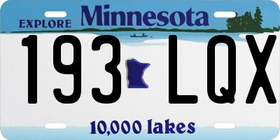 MN license plate 193LQX