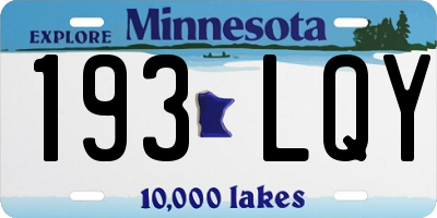 MN license plate 193LQY