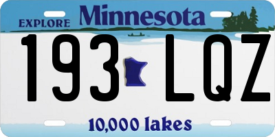 MN license plate 193LQZ