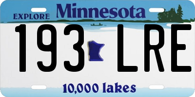 MN license plate 193LRE
