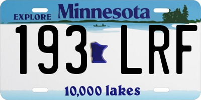 MN license plate 193LRF
