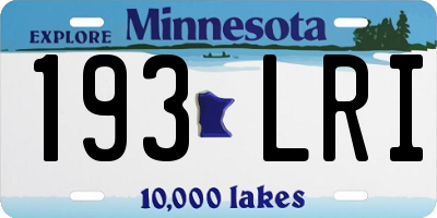 MN license plate 193LRI