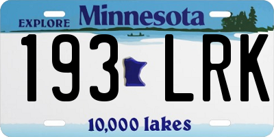 MN license plate 193LRK