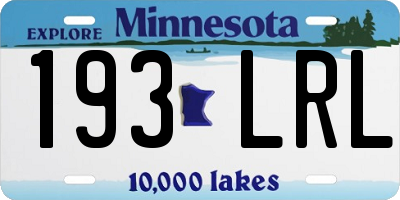 MN license plate 193LRL