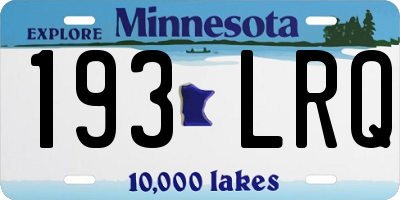 MN license plate 193LRQ