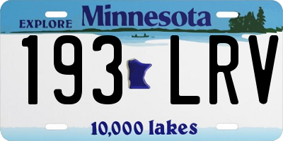 MN license plate 193LRV