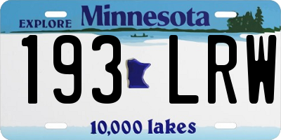 MN license plate 193LRW