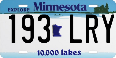 MN license plate 193LRY