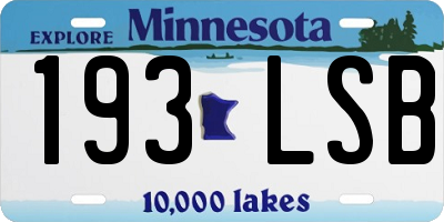 MN license plate 193LSB