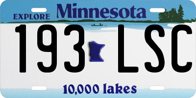 MN license plate 193LSC