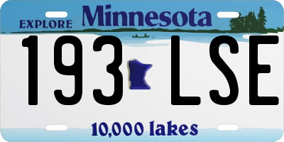 MN license plate 193LSE