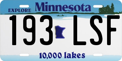 MN license plate 193LSF