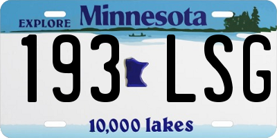MN license plate 193LSG