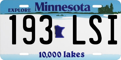 MN license plate 193LSI