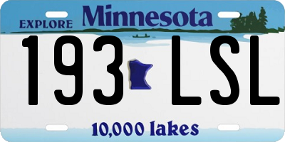 MN license plate 193LSL