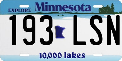 MN license plate 193LSN