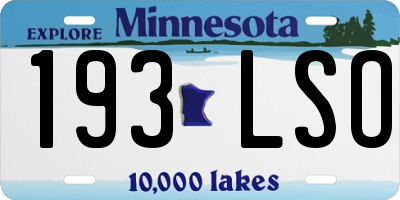 MN license plate 193LSO