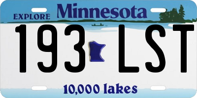 MN license plate 193LST