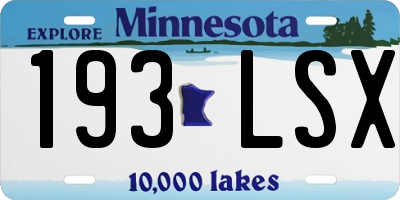 MN license plate 193LSX