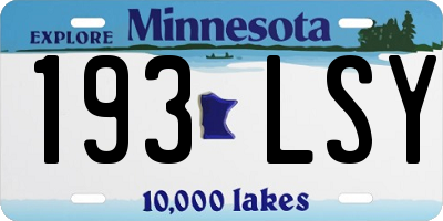 MN license plate 193LSY