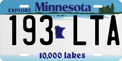 MN license plate 193LTA