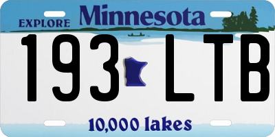 MN license plate 193LTB