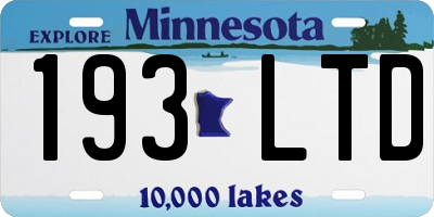 MN license plate 193LTD