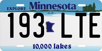MN license plate 193LTE