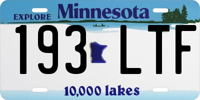 MN license plate 193LTF