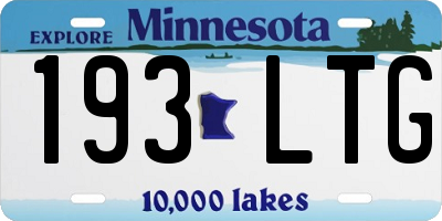 MN license plate 193LTG