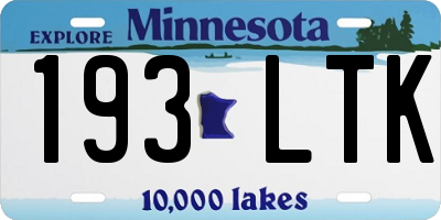 MN license plate 193LTK