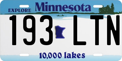 MN license plate 193LTN