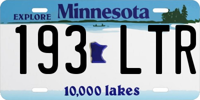 MN license plate 193LTR