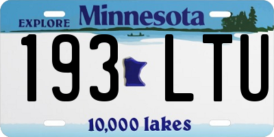 MN license plate 193LTU