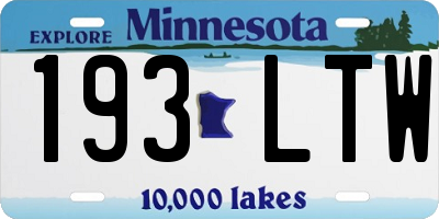 MN license plate 193LTW