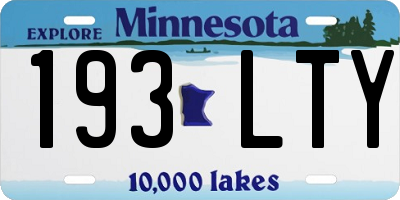 MN license plate 193LTY
