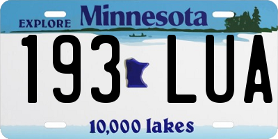 MN license plate 193LUA