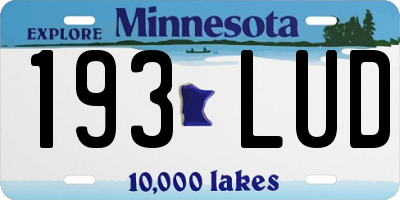 MN license plate 193LUD