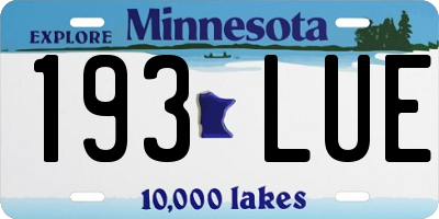 MN license plate 193LUE