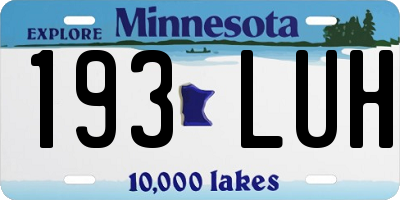 MN license plate 193LUH