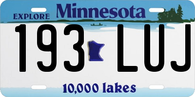 MN license plate 193LUJ