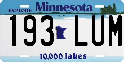 MN license plate 193LUM