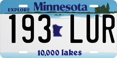 MN license plate 193LUR