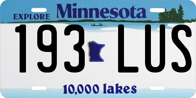 MN license plate 193LUS