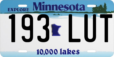 MN license plate 193LUT