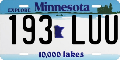 MN license plate 193LUU