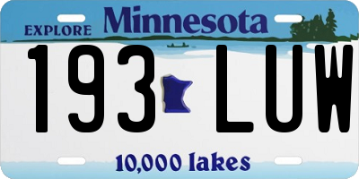 MN license plate 193LUW