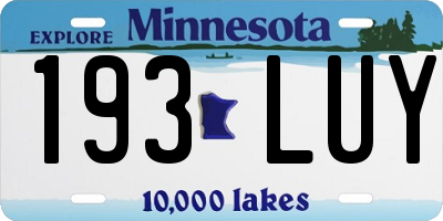 MN license plate 193LUY