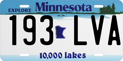 MN license plate 193LVA